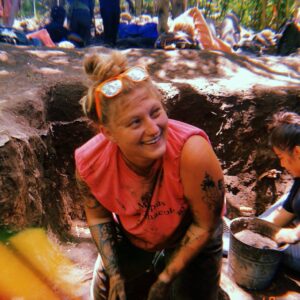 Aubree excavating at Marco Gonzalez in Belize. 